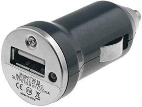 Zasilacz samochodowy USB A gniazdo 5V/1x1A szaro-czarny Zasilacz samochodowy USB A gniazdo 5V/1x1A szaro-czarny