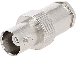 Wtyk BNC żeńskie proste 50Ohm RG58 skręcany (clamp) na przewód