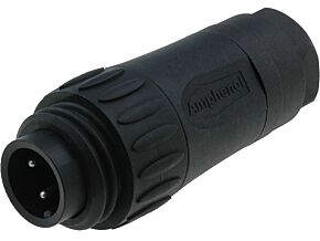 Złącze okrągłe C016 Amphenol wtyk 4PIN męskie z obejmą kabla srebrzony