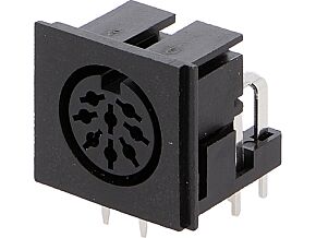 Gniazdo DIN 8pin żeńskie kątowe 90° na PCB THT Gniazdo DIN 8pin żeńskie kątowe 90° na PCB THT