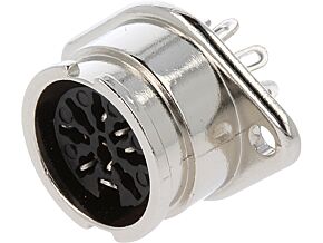Gniazdo DIN 8pin 270° żeńskie proste LUMBERG lutowanie Gniazdo DIN 8pin 270° żeńskie proste LUMBERG lutowanie