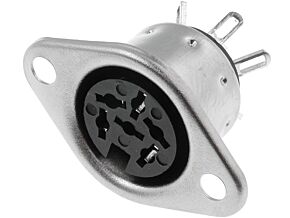 Gniazdo DIN 6pin 240° żeńskie proste lutowanie