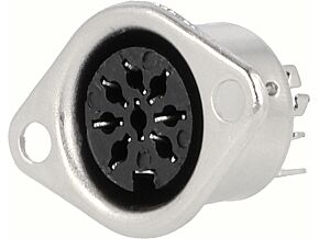 Gniazdo DIN 8pin 270° żeńskie proste lutowanie