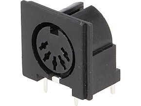 Gniazdo DIN 5pin 180° żeńskie kątowe 90° THT