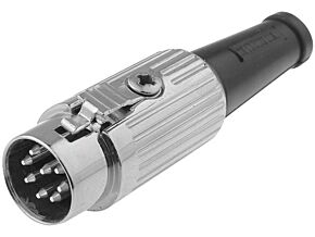 Wtyk DIN 8pin 270° męski prosty DELTRON na przewód