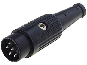 Wtyk DIN 6pin 240° męski prosty DELTRON na przewód Wtyk DIN 6pin 240° męski prosty DELTRON na przewód