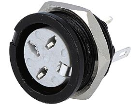 Gniazdo DIN 3pin 180° żeńskie DELTRON lutowanie 34V 10mOhm