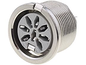 Gniazdo DIN 8pin 270° żeńskie DELTRON THT srebrzony Gniazdo DIN 8pin 270° żeńskie DELTRON THT srebrzony