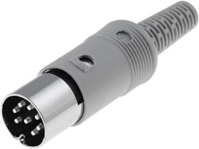 Wtyk DIN 8pin 270° męski prosty HIRSCHMANN na przewód