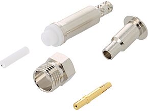 Wtyk FME żeński proste zaciskanie na przewód 50 Ohm Wtyk FME żeński proste zaciskanie na przewód 50 Ohm