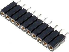 Gniazdo kołkowe żeńskie 10PIN toczone styki proste raster 2,54mm