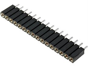 Gniazdo kołkowe żeńskie 16PIN toczone styki proste raster 2,54mm