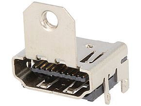 Złącze ATTEND HDMI gniazdo z uchwytem 19pin złocony SMT kątowe 90°
