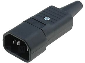 Złącze zasilające AC IEC 60320 C14 (E) wtyk męskie 10A 8,5mm