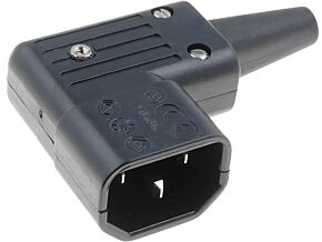 Złącze zasilające AC IEC 60320 C14 (E) wtyk męskie 10A prawe