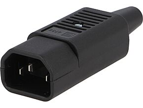 Wtyk IEC C14 (E) męski prosty na przewód 10A