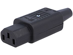 Wtyk IEC C13 żeński prosty na przewód 10A