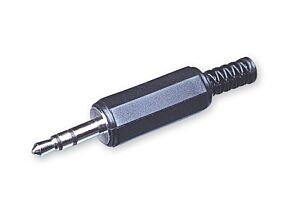 Wtyk Jack 3,5mm stereo z osłoną kabla czarny