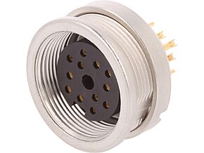 Gniazdo M16 żeńskie na panel, nakrętka od tyłu, skręcane IP40 12pin Gniazdo M16 żeńskie na panel, nakrętka od tyłu, skręcane IP40 12pin