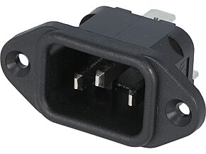 Złącze: zasilające AC; Wersja: C14 (E); gniazdo; 10A; męskie
