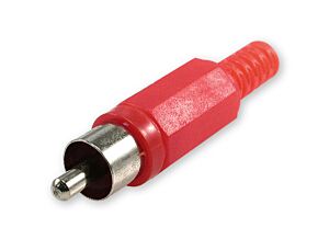 Wtyk Cinch standard z osłoną kabla czerwony