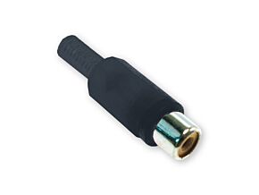 Wtyk żeński Cinch standard z osłoną kabla czarny