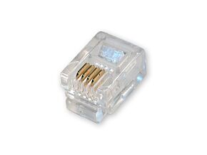 Wtyk RJ11 6p/4c z zaciskiem na kabel płaski i linkę Wtyk RJ11 6p/4c z zaciskiem na kabel płaski i linkę