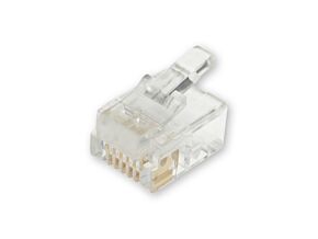 Wtyk RJ12 6p/6c z zaciskiem na kabel okrągły i linkę