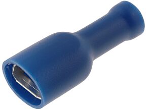 Konektor 6,3x0,8mm płaski żeński izolowany niebieski