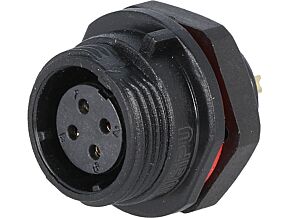 Gniazdo żeńskie WEIPU SP13 4PIN IP68 5A lutowanie 200V na panel