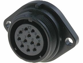 Gniazdo żeńskie WEIPU SP21 12PIN IP68 lutowanie 400V na panel