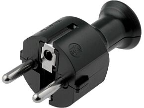 Wtyczka zasilająca AC okrągła Uni-Schuko z uziemieniem czarna