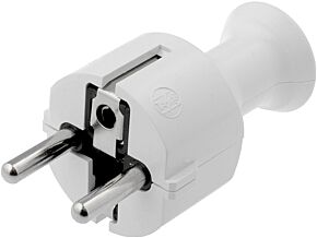 Wtyczka zasilająca AC okrągła Uni-Schuko z uziemieniem biała
