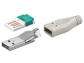 Wtyk USB typu A do zaciskania z osłoną Wtyk USB typu A do zaciskania z osłoną