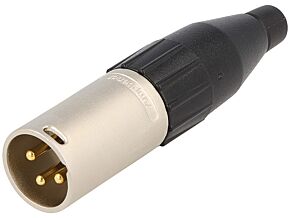 Wtyk XLR męski 3pin prosty toczone styki na przewód 8mm AMPHENOL