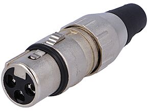 Wtyk XLR żeński 3pin proste na przewód lutowanie 2,8÷8mm DELTRON
