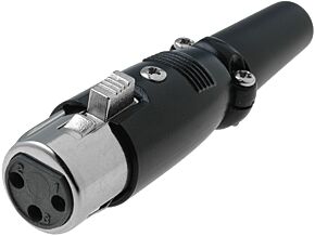 Wtyk XLR żeński 3pin proste na przewód złocony Wtyk XLR żeński 3pin proste na przewód złocony