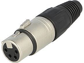 Wtyk XLR żeński 4pin prosty na przewód lutowanie 3,5÷8mm NEUTRIK Wtyk XLR żeński 4pin prosty na przewód lutowanie 3,5÷8mm NEUTRIK