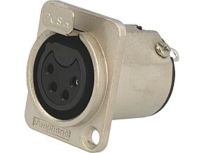 Gniazdo XLR żeńskie 4pin proste z przyciskiem lutowanie AMPHENOL