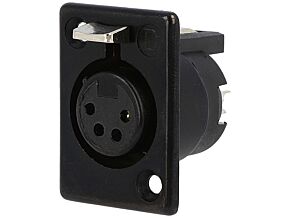 Gniazdo XLR żeńskie 4pin proste lutowanie srebrzony DELTRON