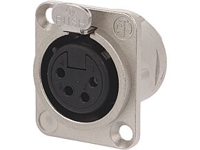 Gniazdo XLR żeńskie 4pin kołnierz (2 otwory), na panel NEUTRIK Gniazdo XLR żeńskie 4pin kołnierz (2 otwory), na panel NEUTRIK