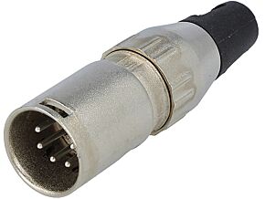 Wtyk XLR męski 5pin prosty na przewód lutowanie 2,8÷8mm DELTRON