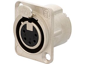 Gniazdo XLR żeńskie 5pin kołnierz (2 otwory), na panel 7,5A NEUTRIK