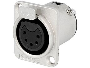Gniazdo XLR żeńskie 5pin proste toczone styki, z przyciskiem AMPHENOL Gniazdo XLR żeńskie 5pin proste toczone styki, z przyciskiem AMPHENOL