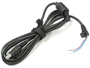 Wtyk zasilajacy 2,1/5,5 mmm z przewodem i filtrem ferrytowym