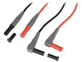 Przewody pomiarowe AXIOMET silikon 1m 10A banan 4mm wtyk kątowy/prosty Przewody pomiarowe AXIOMET silikon 1m 10A banan 4mm wtyk kątowy/prosty