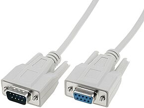 Kabel D-Sub 9pin gniazdo, D-Sub 9pin wtyk 10m szary Kabel D-Sub 9pin gniazdo, D-Sub 9pin wtyk 10m szary