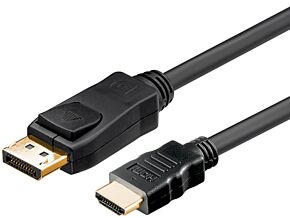 Kabel DispalyPort 1.1 DisplayPort wtyk HDMI wtyk 3m czarny Kabel DispalyPort 1.1 DisplayPort wtyk HDMI wtyk 3m czarny