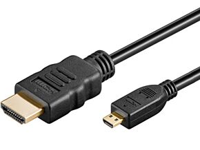 Kabel HDMI 1.4 GOOBAY HDMI micro wtyk / HDMI wtyk 1m czarny Kabel HDMI 1.4 GOOBAY HDMI micro wtyk / HDMI wtyk 1m czarny