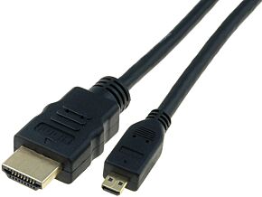 Kabel HDMI 1.4 ASSMANN HDMI micro wtyk / HDMI wtyk 2m czarny Kabel HDMI 1.4 ASSMANN HDMI micro wtyk / HDMI wtyk 2m czarny